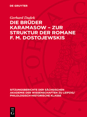 cover image of Die Brüder Karamasow – Zur Struktur der Romane F. M. Dostojewskis